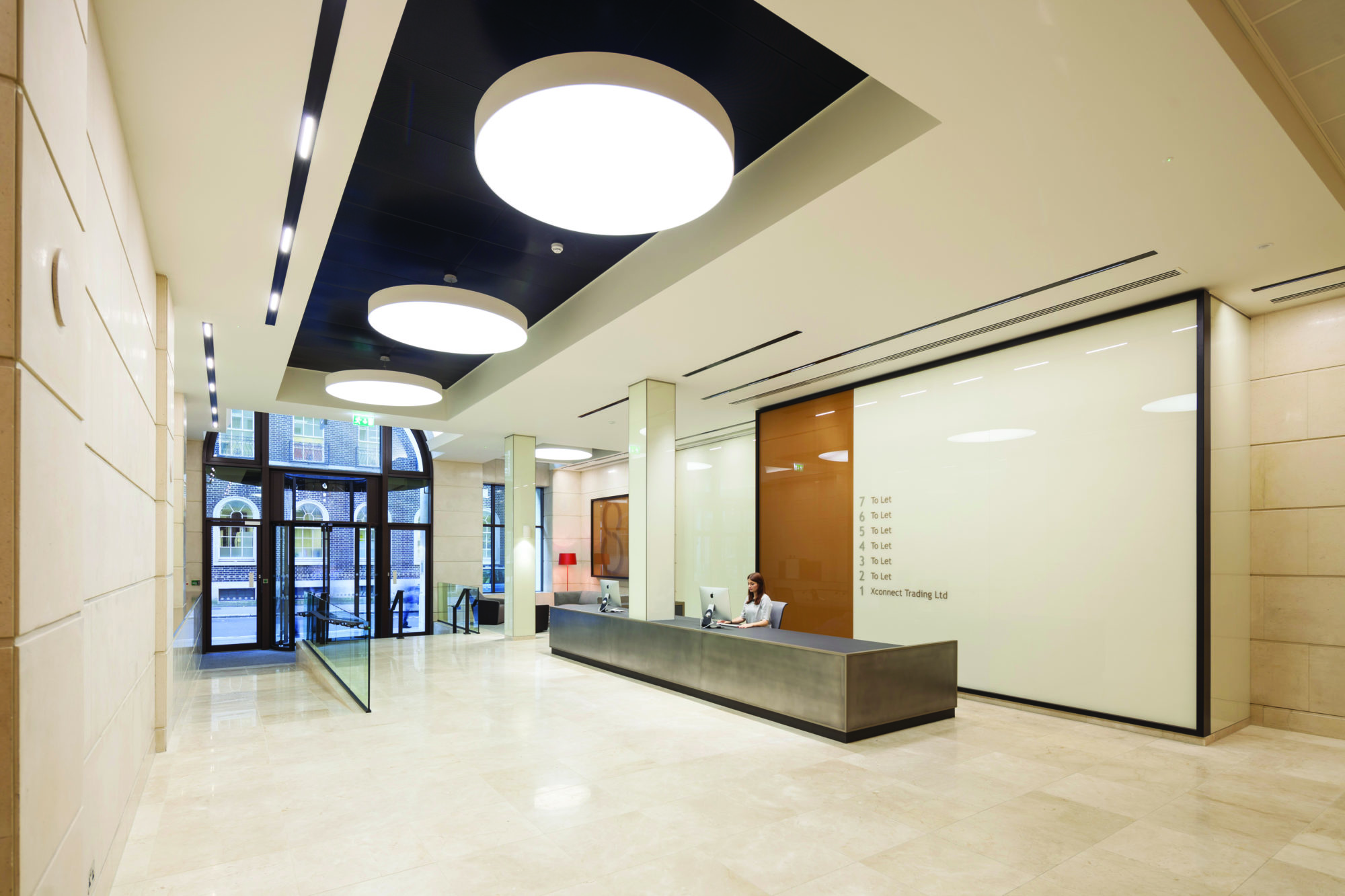 Stainless steel and glass tenant directory