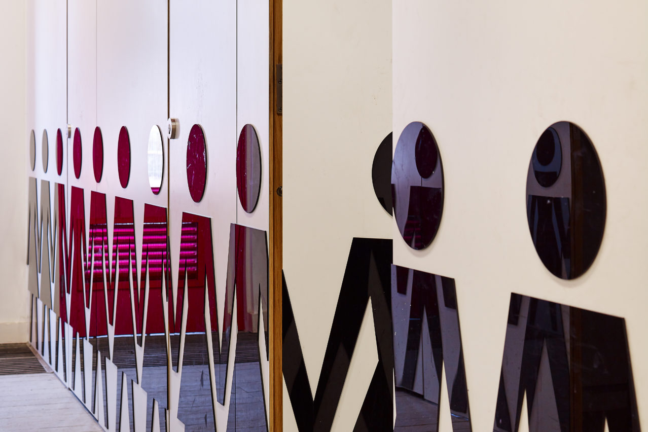 Large acrylic toilet icons
