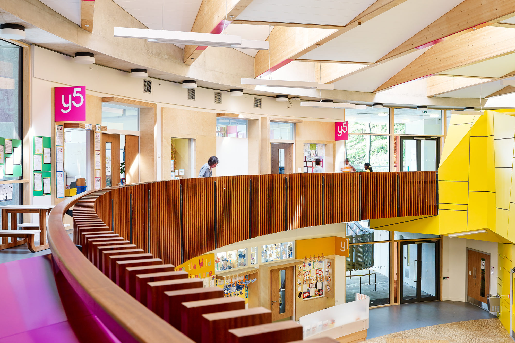 School projecting wayfinding signage