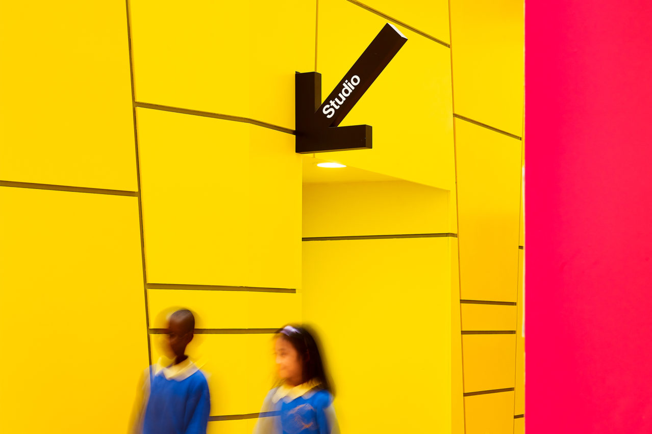 School projecting wayfinding signage