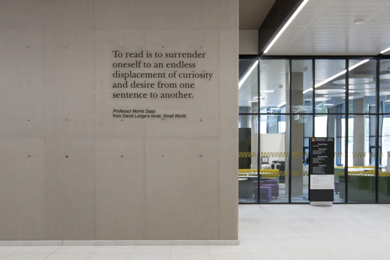 Bespoke lettering, wayfinding directory and manifestation